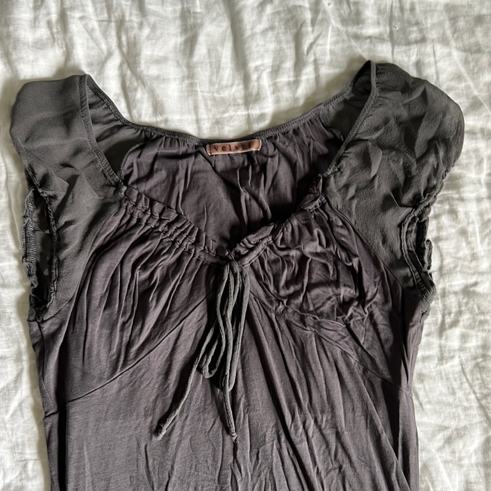 Womens Velvet top, Gray, P